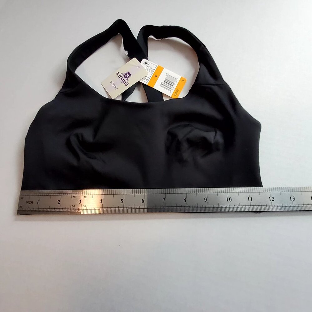 B.TemptD Sport Black Racerback Sports Bra Size Small  Nylon/Spandex Blend - Picture 4 of 9